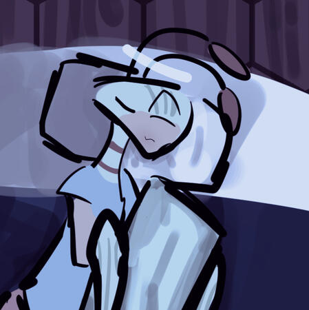 A slumbering mantis. Art dated November 21st, 2022.